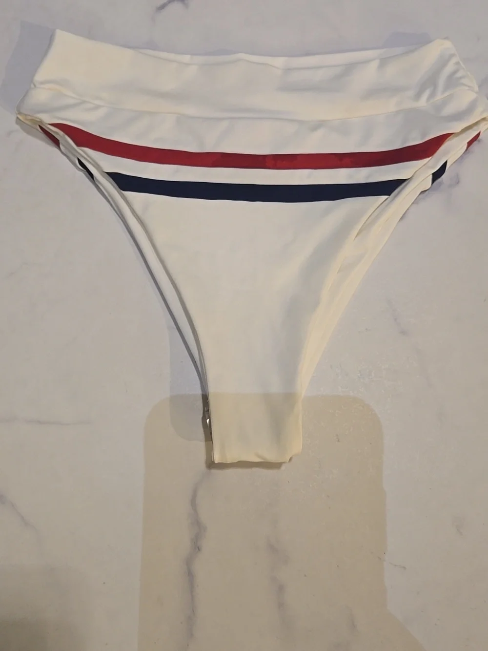 L*Space Wilson Bitsy Cut High Waist Cheeky Bikini Bottoms Cream XS New